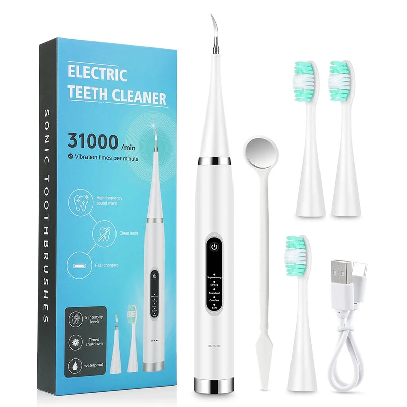 Danoz DentalSmart - USB Rechargeable - Teeth Whitening Dental Calculus Scaler Plaque Coffee Stain Tartar Removal High Frequency Sonic Toothbrush Teeth Cleaner