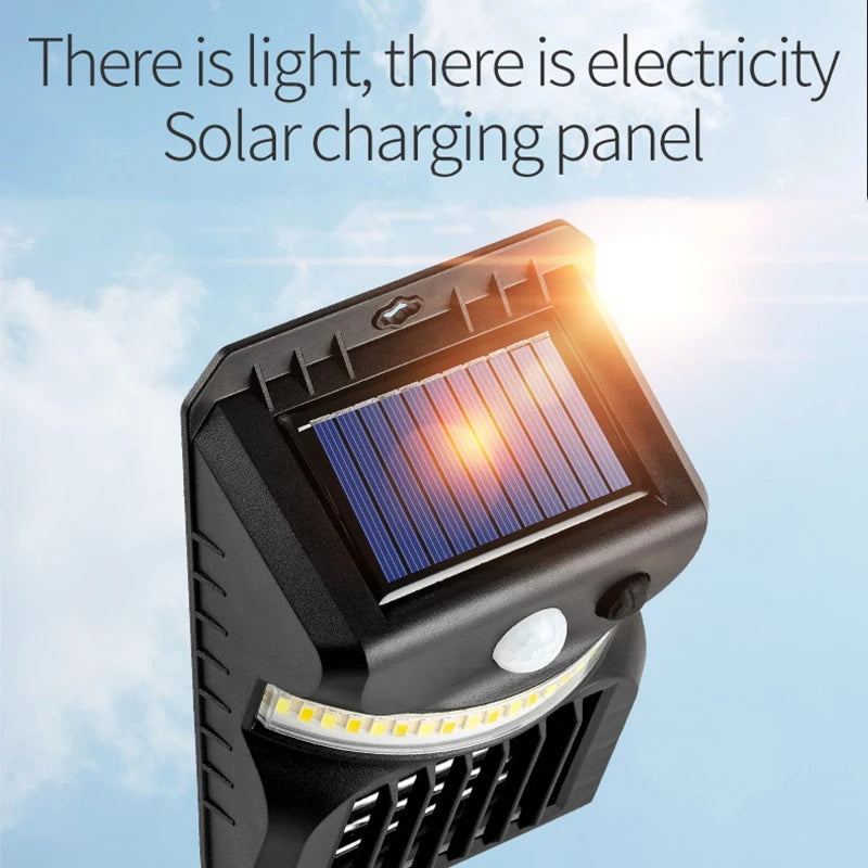 Danoz Pests - LED Solar Mosquito Killing Lamp UV Electric Shock Mosquito Killer Human Intelligent Induction Outdoor Waterproof Wall Lights - Buy 1 Get 1 Free!