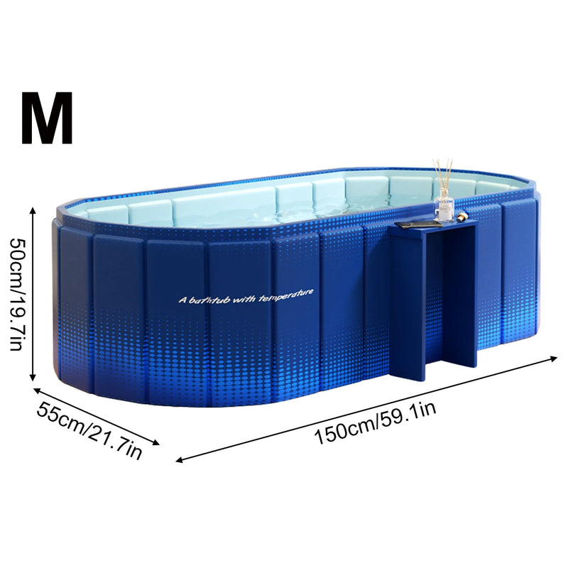 🛁 Danoz BathroomSmart | Portable Foldable Bathtub | Ice Bath & Hot SPA | Collapsible Adult Bath Tub | Yellow & Blue | S & M Sizes