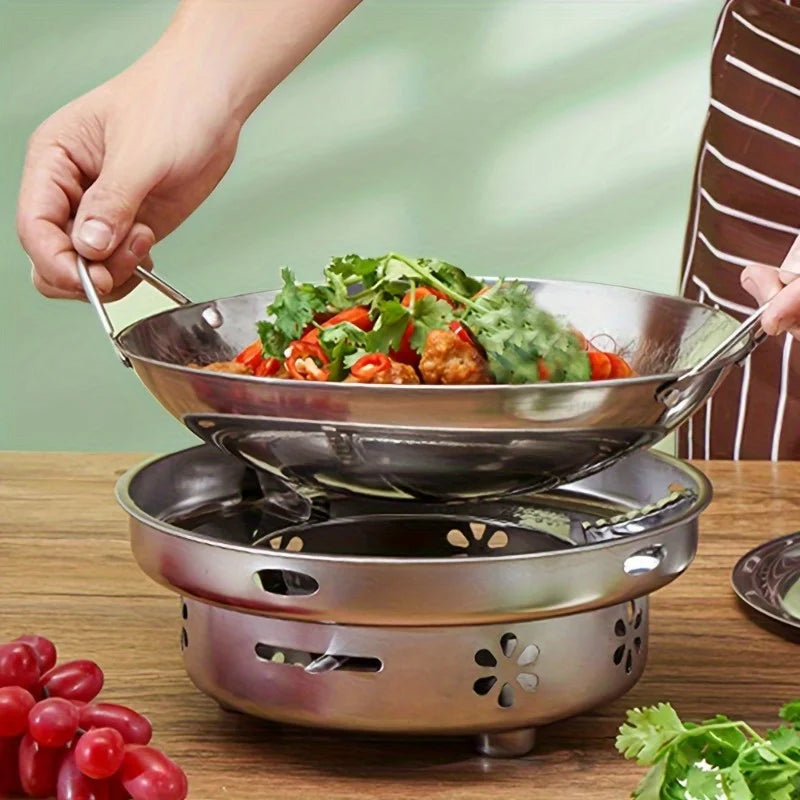 Danoz CookSmart - Non-Stick Honeycomb Skillet 29cm Stainless Steel with Handles Scratch-Resistant for Cooking Pasta Steak Porridge Ramen