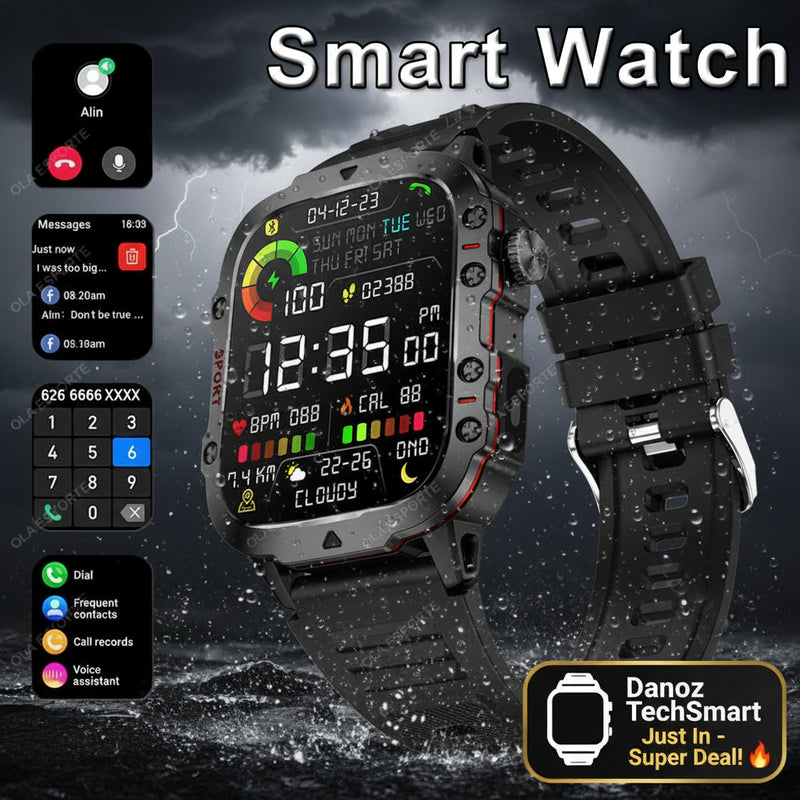 Smartwatch with digital display on a dark background