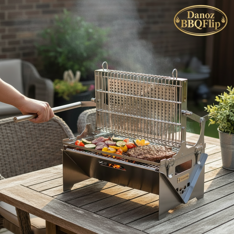 Master the art of outdoor cooking with Danoz BBQFlip, a revolutionary portable barbecue engineered for the discerning griller. Its innovative 360° rotating design eliminates hot spots - Free Postage