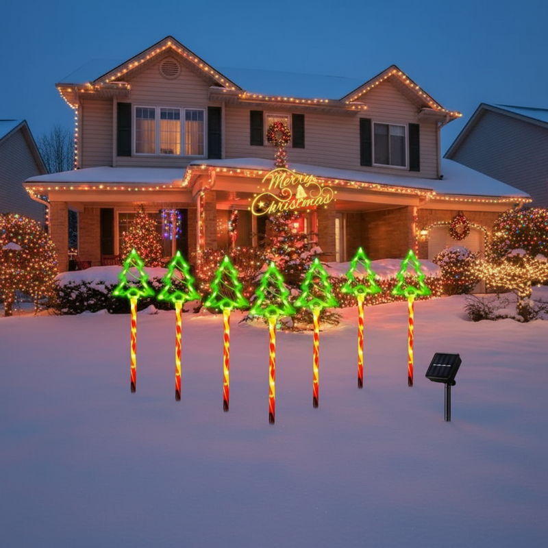 Danoz Lights -5pc/set solar candy Christmas tree ground installation decorative lights outdoor garden lawn LED lights courtyard lights