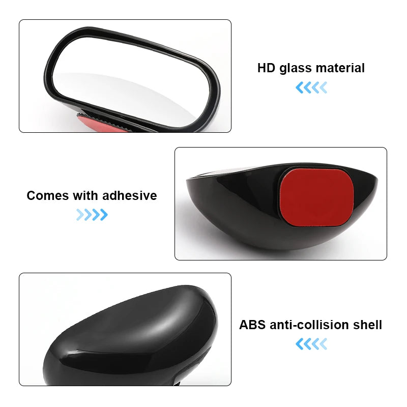 Just in Danoz Direct - SEAMETAL Car Mirror 360° Adjustable Wide Angle Side Rear Mirrors Blind Spot Snap Way for Parking Auxiliary Rear View Mirror - Buy 1 Get 1 Free