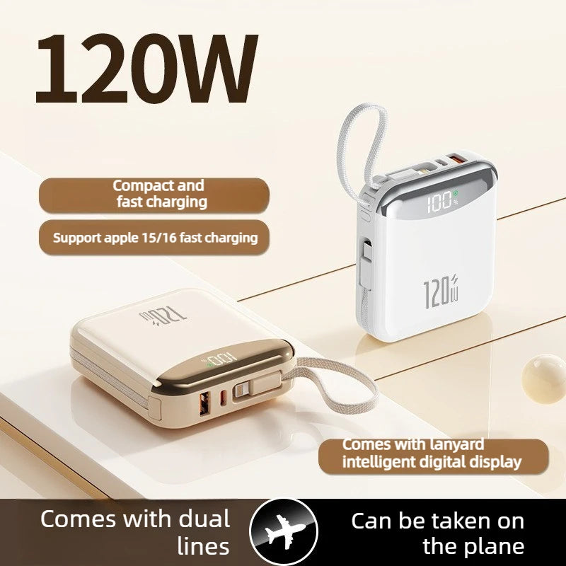 ⚡ Danoz PowerSmart | 165W 20,000mAh Mini Power Bank | Fast Charge | USB-C | Digital Display | LED Lamp | Black, White, Blue, Beige & Purple