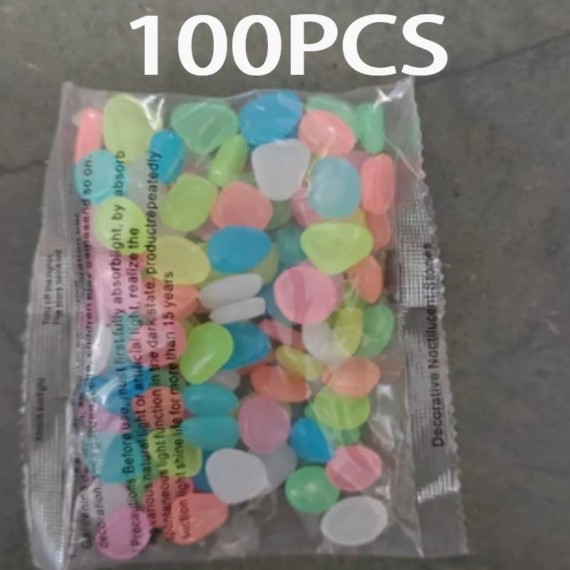 ✨ Danoz GardenSmart | 100Pcs Glow-in-the-Dark Garden Pebbles | Vases, Fish Tanks & Pathways | Solar Recharge | 17–13mm | Buy 1 Get 1 More! | Free Postage!