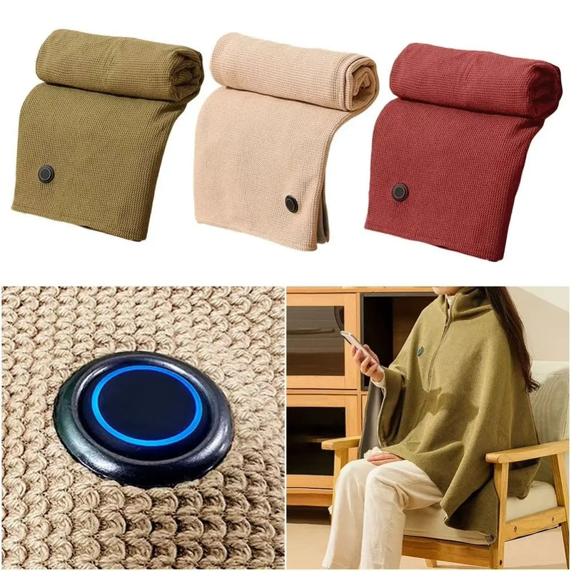 Danoz WinterSmart | USB Electric Heated Blanket | Wearable Shawl | 3 Heating Levels | Washable & Portable | Home, Office & Outdoors 🧣🔥