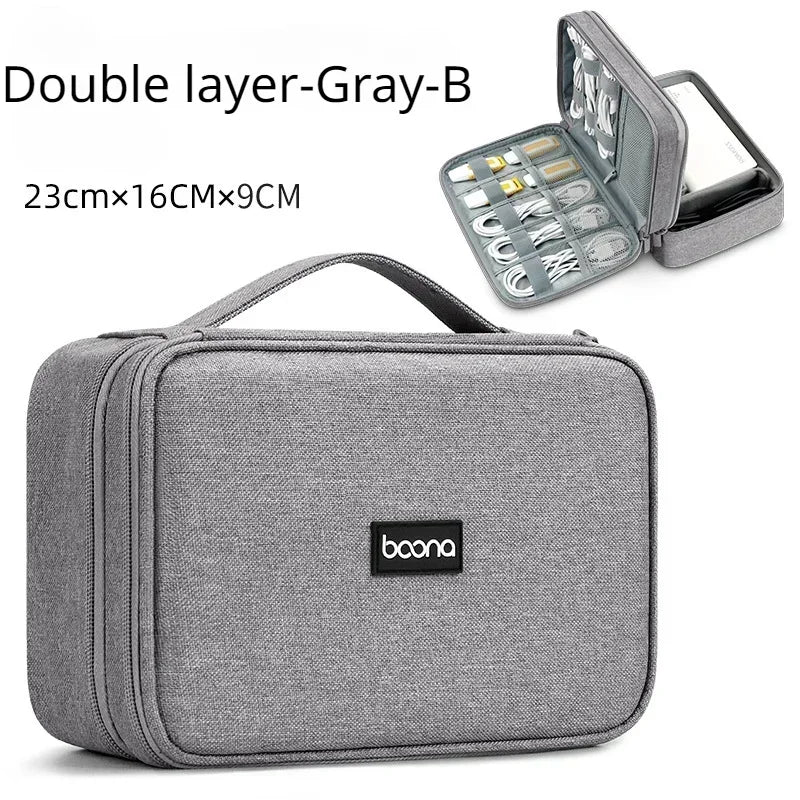 Danoz StorageSmart - Large Capacity Travel USB Gadget Cable Bag Headphone Storage Box Data Cable Storage Bag Hard Disk Charger Power Bank Organizer