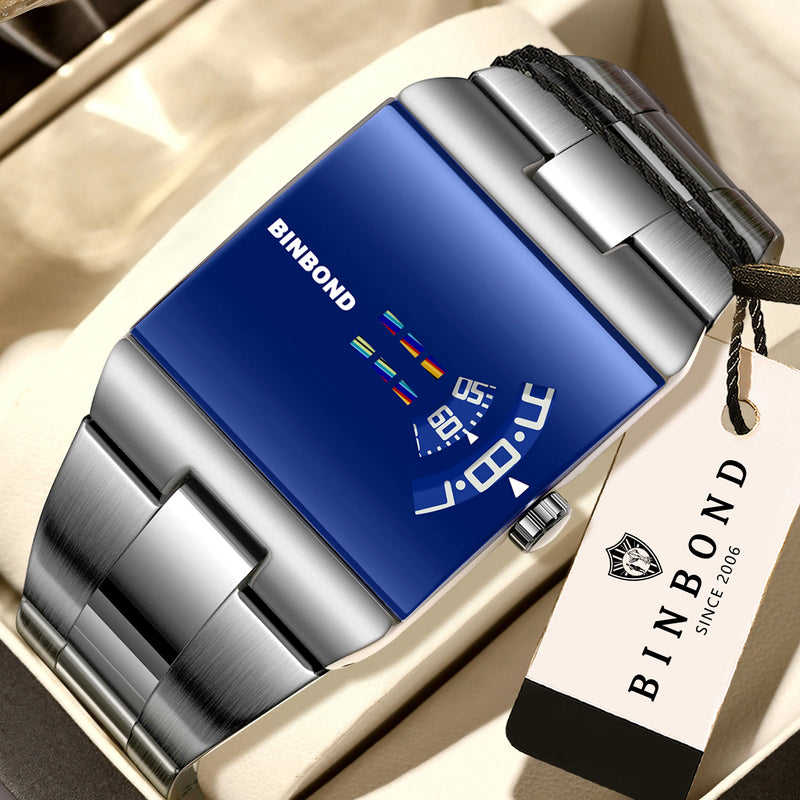 ⌚ Danoz WatchSmart | BINBOND Men's Luxury Quartz Watch | Waterproof 3 Bar | Stainless Steel Band | Square Dial | Sport & Casual | 9 Colour Options