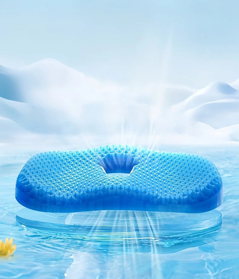 🧘 Danoz SeatSmart | Honeycomb Gel U-Shaped Seat Cushion | Cooling | Massage | Ergonomic | Latex Fill | Removable & Washable | Blue & Royal Blue ✨
