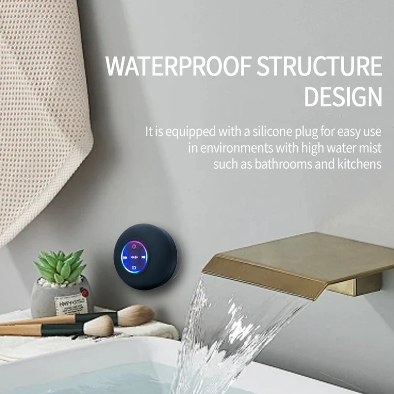 Danoz SoundSmart – Pump Up the Jams Anywhere! Portable Wireless Bluetooth Speaker with LED Light, IPX4 Waterproof & Suction Cup – Perfect for Bathroom, Outdoors & More – Buy 1 Get 1 More! 🔊💡🚿