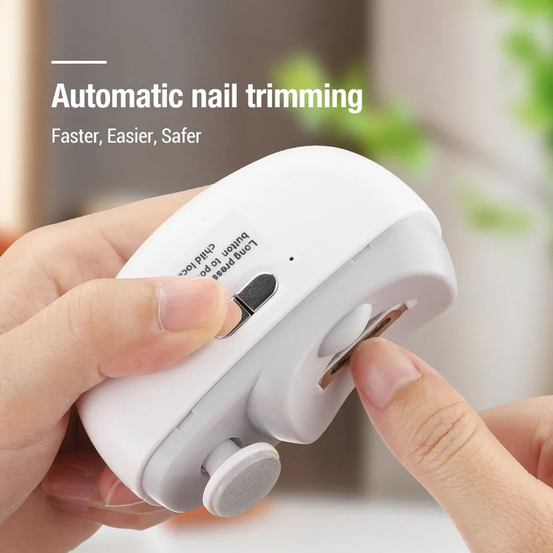 Danoz NailSmart Electric Nail Clipper 💅 | 3-in-1 Trim, Grind & Polish | Built-In LED Light | 2-Speed | Rechargeable USB-C | Safe for Babies & Adults | Nail Debris Catcher!