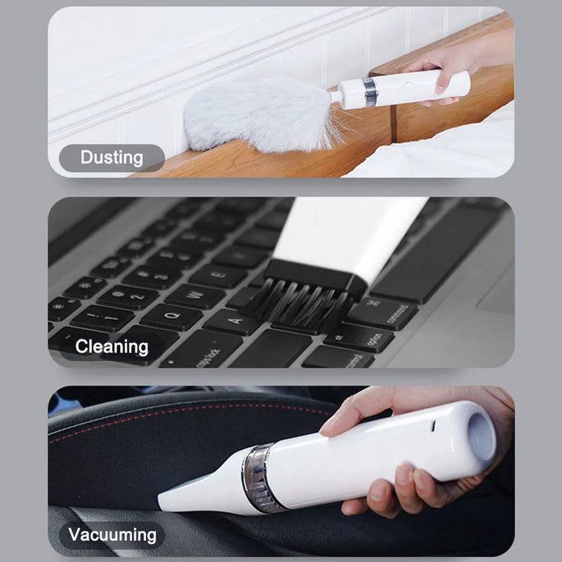 🌀 Danoz CleanSmart | RotoDuster 360° Electric Spin Duster | 2-in-1 Wireless Microfiber Dusting Brush & Vacuum | USB Rechargeable | Home, Car & Office Cleaning