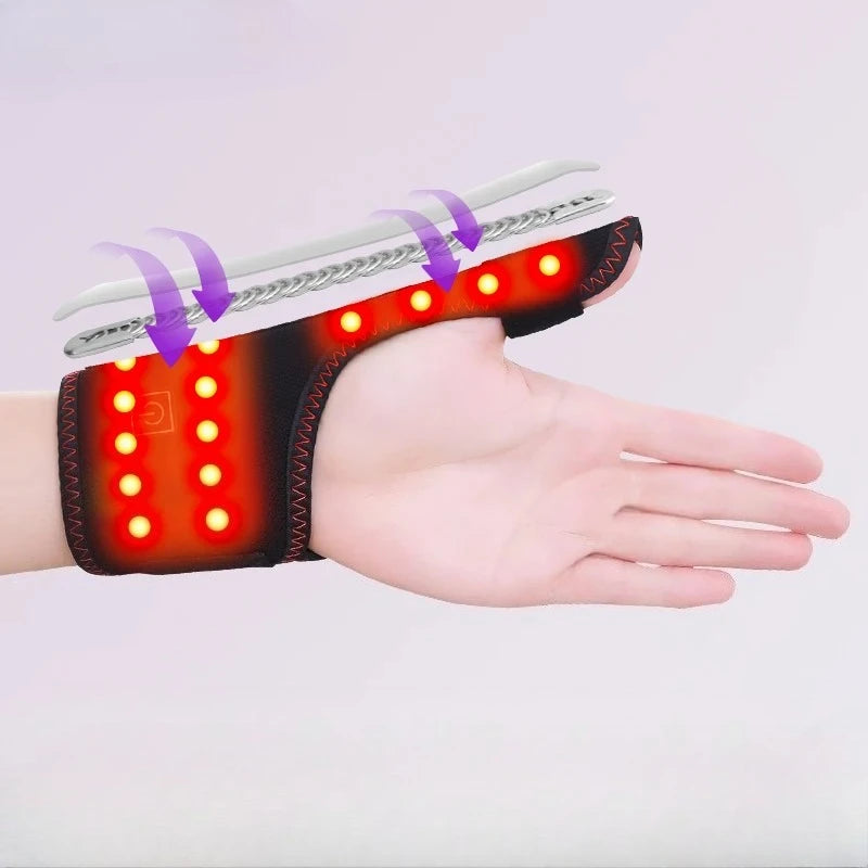 Danoz MassageSmart 🤲 | Heated Thumb & Finger Vibration Massager Brace | 3-Gear Heat | Red Light Therapy | Carpal Tunnel Relief | Free Postage!
