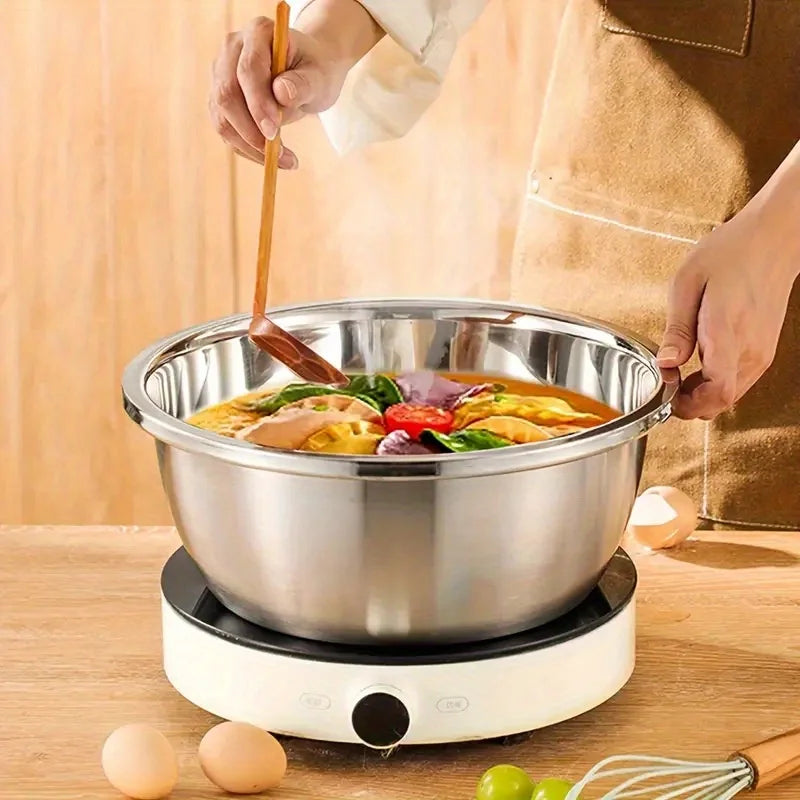 🍳 Danoz CookSmart | 2pc Stainless Steel Colander & Mixing Bowl Set | Rice Washer & Strainer | Kitchen Essentials