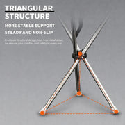 Triangular structure with text highlighting stability and support on a gray background