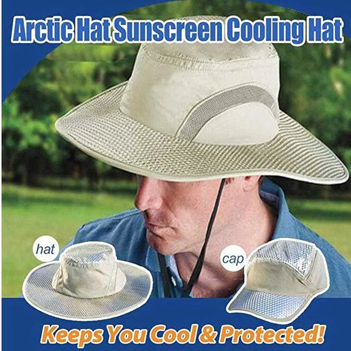 Danoz Outdoors - Arctic Cap Cooling Ice Cap Sunscreen Hydro Cooling Bucket Hat Arctic Hat with UV Protection Keeps you Cool