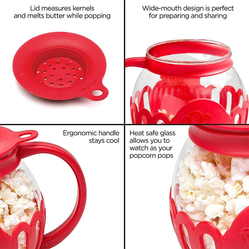 Make popcorn time fun and easy with Danoz CookSmart Microwave Glass Popcorn Popper! Crafted from temperature-safe borosilicate glass and topped with a flexible silicone lid