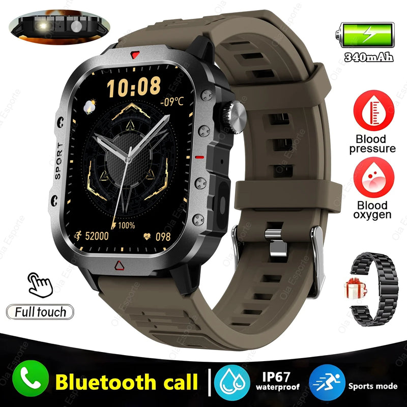 ⌚ Danoz TechSmart | Ola Esporte Military GPS Smart Watch | 2.01” HD | Bluetooth Calling | Heart Rate SpO2 ECG | 3ATM | 50-Day Standby | Multi-Sport ✨