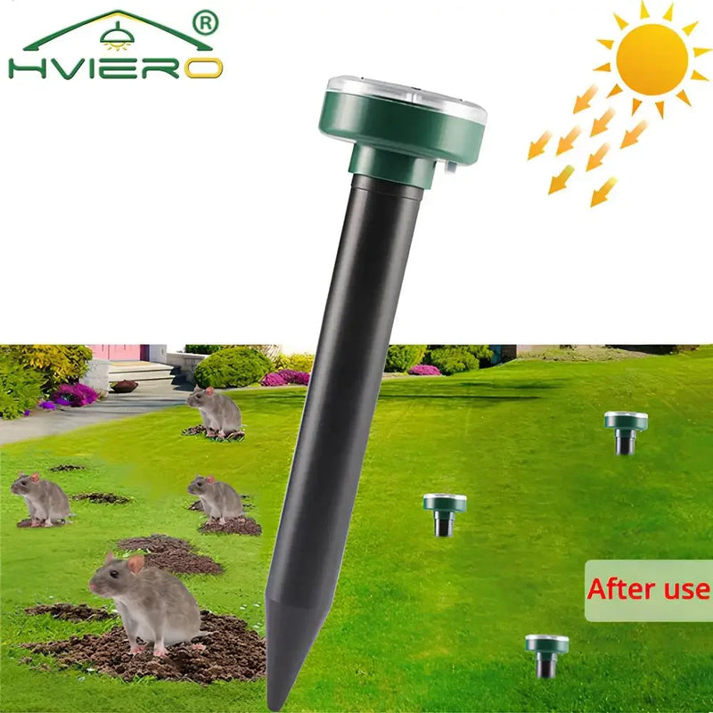 Keep your garden critter-free with Danoz Pest Outdoor Solar Repellent Lamp! This ultrasonic marvel uses electronic vibrations to send unwanted rodents, snakes, and insects