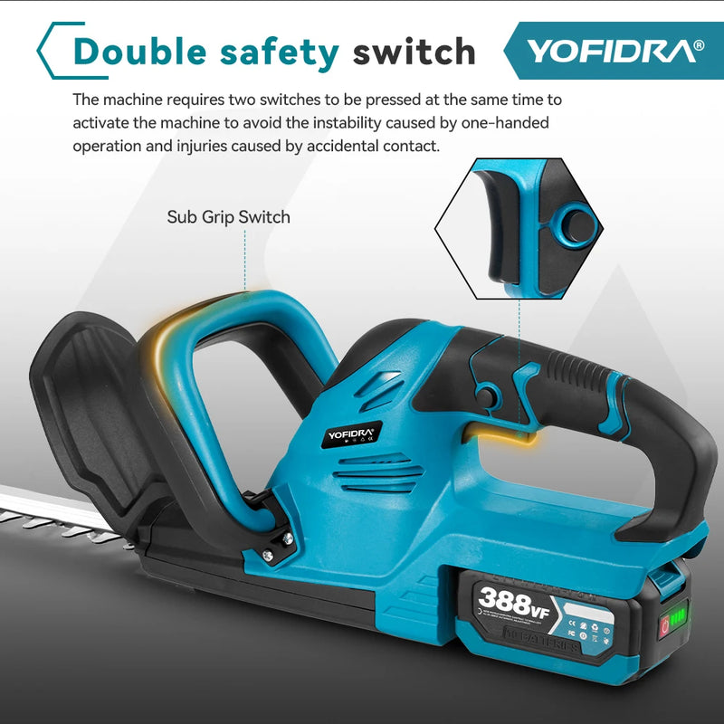 🌿 Danoz GardenSmart | Yofidra 2000W Electric Hedge Trimmer | 510mm SK5 Dual Blade | 15,000 RPM | 90° Adjustable Head | For Makita 18V Battery ✨