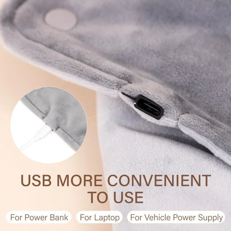 ❄️ Danoz WinterSmart | USB Thermostatic Heated Shawl & Blanket | Warm Hands, Legs & Body | Short Velvet Fabric | 15+ Hour Heat Retention | Office, Home & Winter Essential 🧣✨