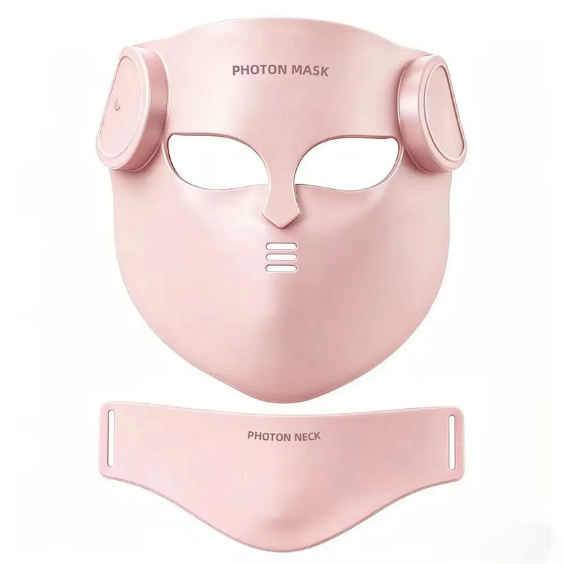 ✨ Danoz BeautySmart | LED Face & Neck Mask | 8 Light Modes | 100 LED Beads | Photon Therapy | Wireless | Anti-Wrinkle & Acne | Black & Pink