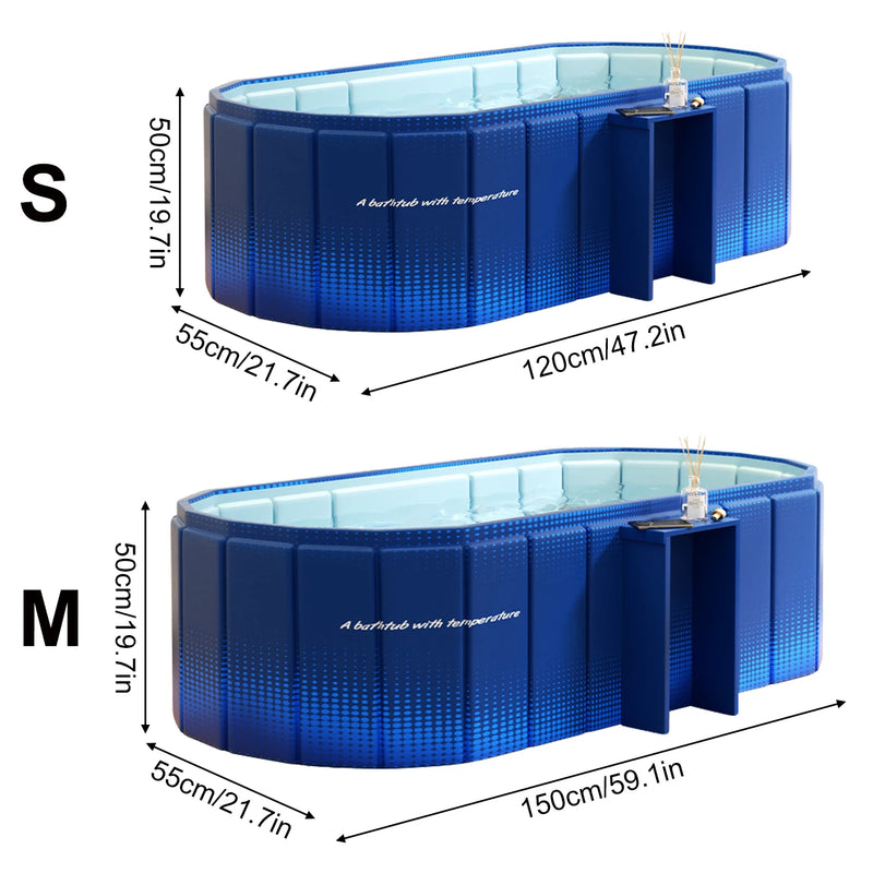 🛁 Danoz BathroomSmart | Portable Foldable Bathtub | Ice Bath & Hot SPA | Collapsible Adult Bath Tub | Yellow & Blue | S & M Sizes
