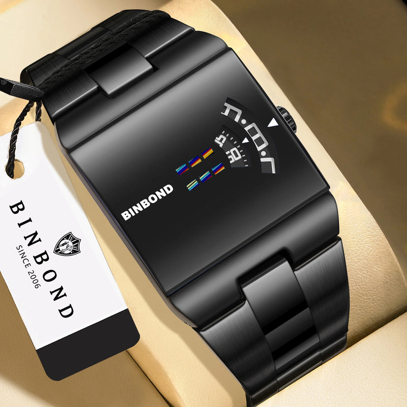 ⌚ Danoz WatchSmart | BINBOND Men's Luxury Quartz Watch | Waterproof 3 Bar | Stainless Steel Band | Square Dial | Sport & Casual | 9 Colour Options