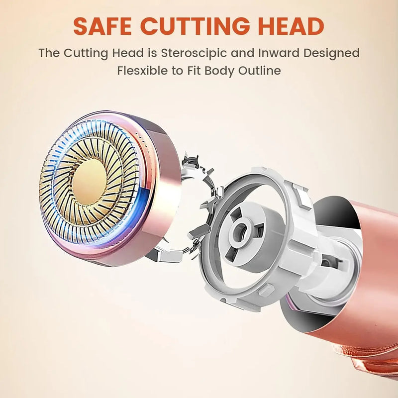 Danoz Beauty - Women's Hair Remover, Waterproof Shaver with LED Light, Suitable for Face, Bikini Area, Lips, Chin, and Upper Lip Fine Hair. USB