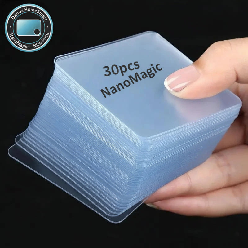 Danoz HomeSmart - 30PCS Heavy Duty Nano Double Sided Adhesive Tape - Instantly Mount Pictures & Carpets Effortlessly, Reusable No-Nail Solution