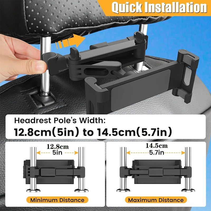 Danoz CarSmart - Car Tablet Holder, Headrest Tablet Mount Headrest Stand Cradle Compatible With Devices For IPad Air Mini, Other 4.7-12.9" Cell
