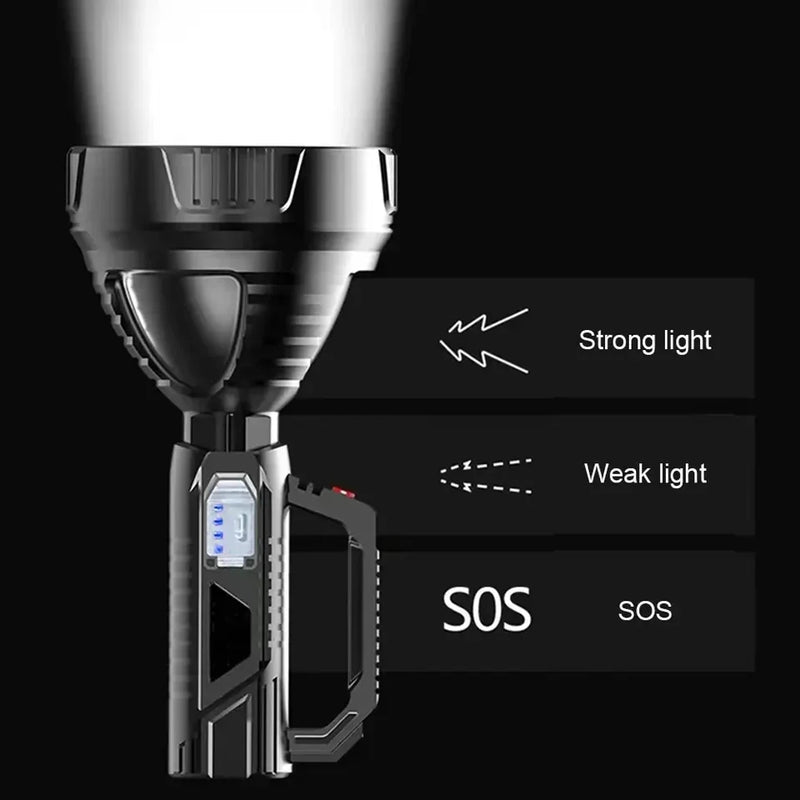 Light up your adventures with Danoz High Power LED Flashlight! This waterproof and USB rechargeable spotlight delivers super bright, focused beams perfect for camping, fishing and so much more
