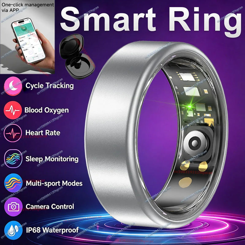 💍 Danoz TechSmart | Ola Esporte Smart Ring | Heart Rate SpO2 Sleep Monitor | IP68 | Multi-Sport | Female Cycle Tracking | Sizes 6–14 | Holiday Gift ✨