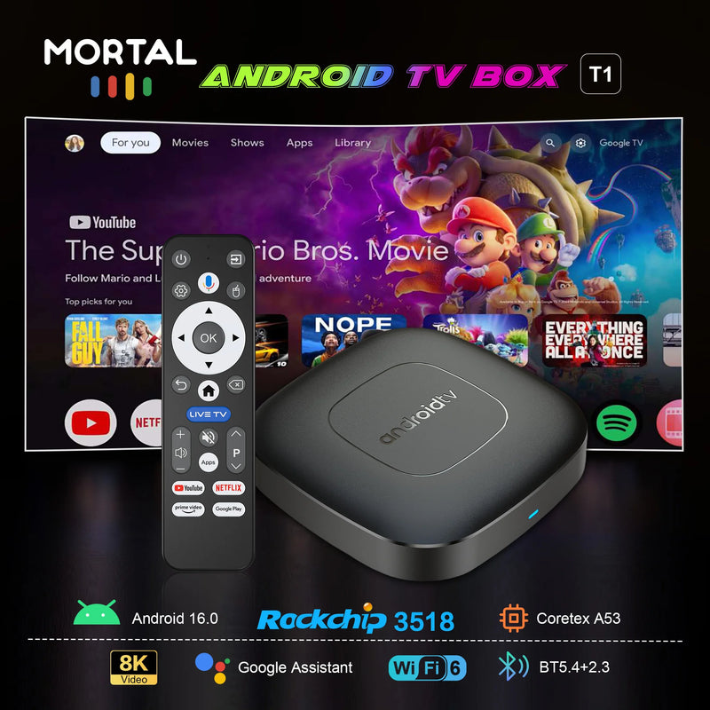 Danoz TVSmart 📺 | T1 Android 16 TV Box | 4K Ultra HD | WiFi 6 | Google Assistant | 8GB+128GB / 16GB+256GB | BT 5.0 | Free Postage!