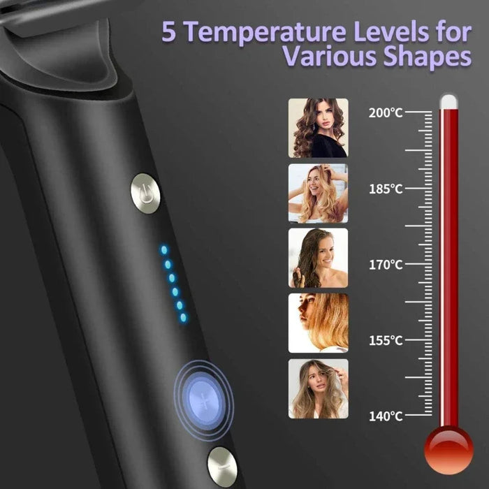 Danoz Beauty - 2 In 1 Hair Straightening Brush Negative Ion, Heating Comb Multifunctional Hair Curler Curling Iron Stying Tool