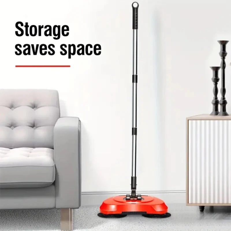 Danoz Cleaning - Hand Push Sweeper Stainless Steel Push Sweeping Mop Drop Pusher Chick Handle Household Cleaning Tools Floor