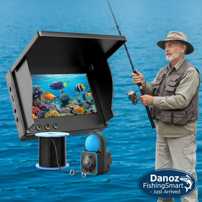 Danoz FishingSmart - Portable Underwater Fishing Camera with 4.3 LCD Monitor Infrared Night Vision Waterproof Fish Finder