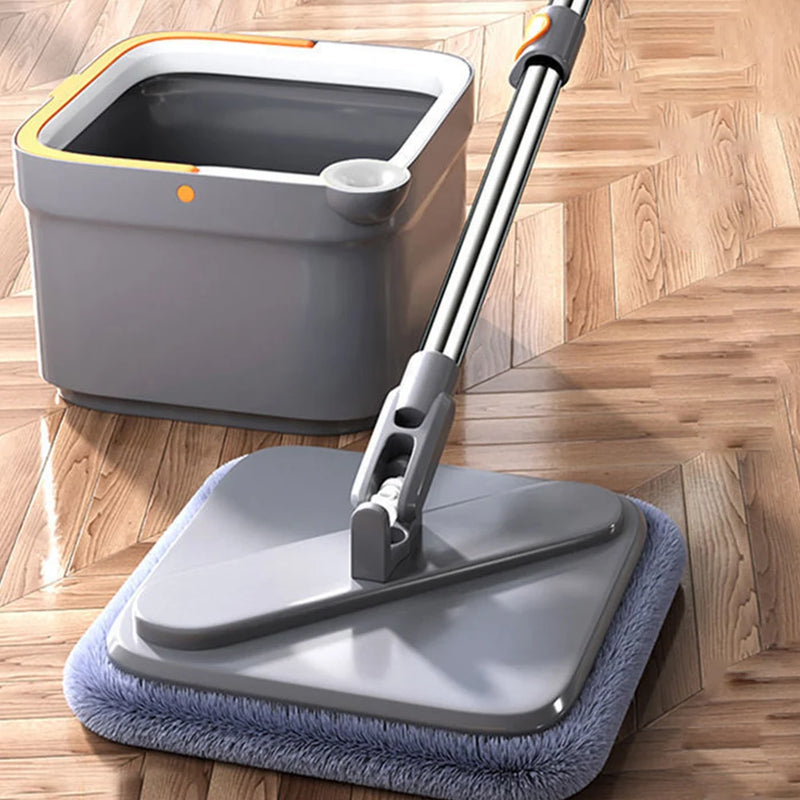 🧹 Danoz CleanSmart | SpinClean Mop with Bucket | Self-Cleaning | Hand-Free | 360° Rotatable | 2 Washable Pads | Multi-Surface Cleaning