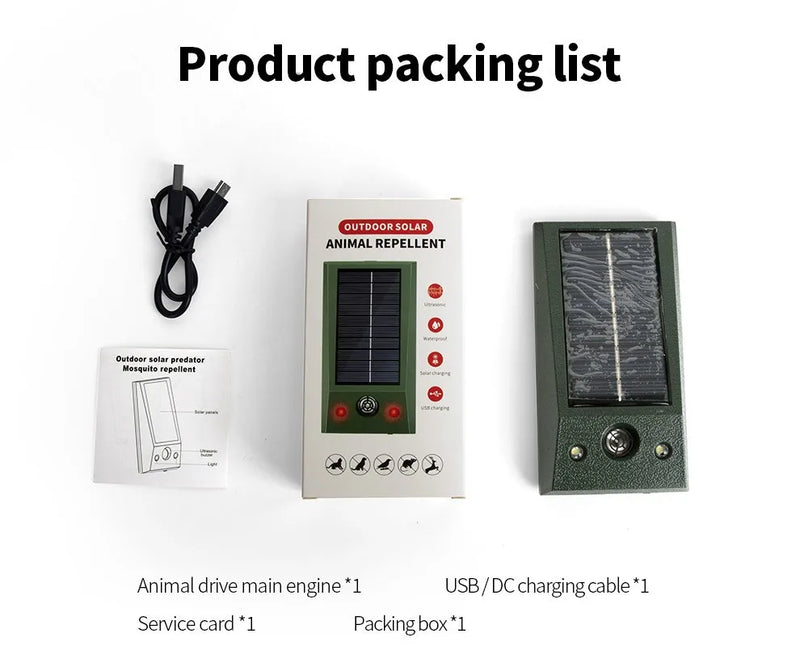 Danoz Pests - Keep unwanted critters at bay with this clever solar-powered repeller! Combining ultrasonic technology with flashing red LEDs - Buy 1 Get 1 Free!