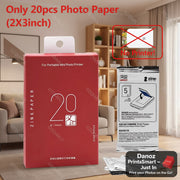 Red box of Zink Paper with 20 sheets for portable mini photo printer, no printer shown.