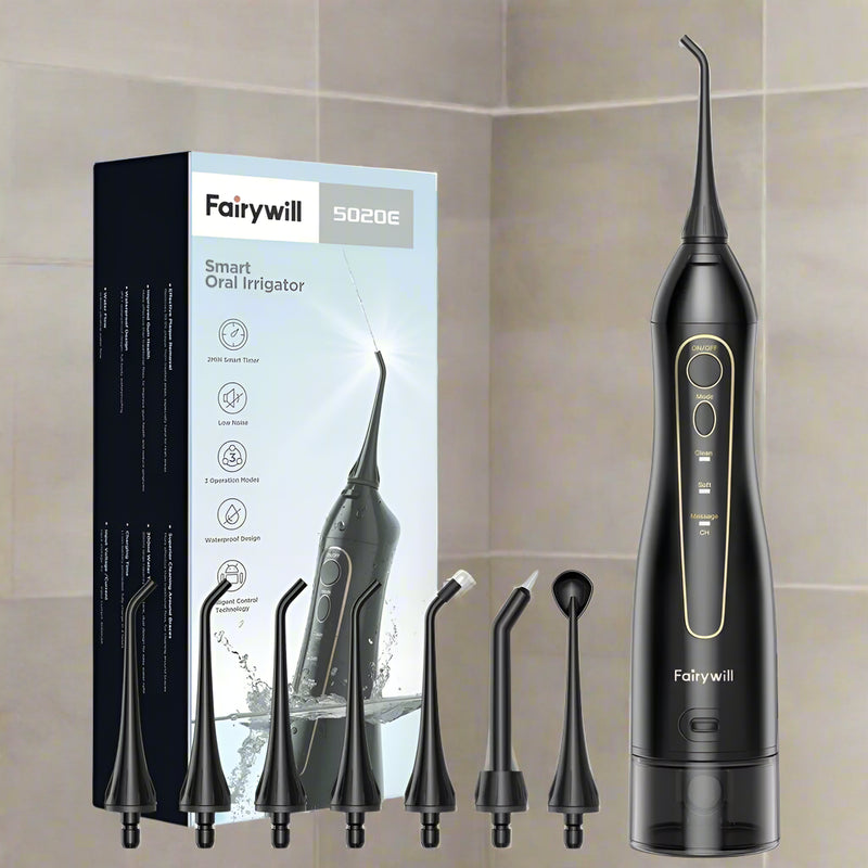 Keep your smile sparkling with Danoz Water Flosser! This rechargeable, portable oral irrigator features three modes to suit your flossing style