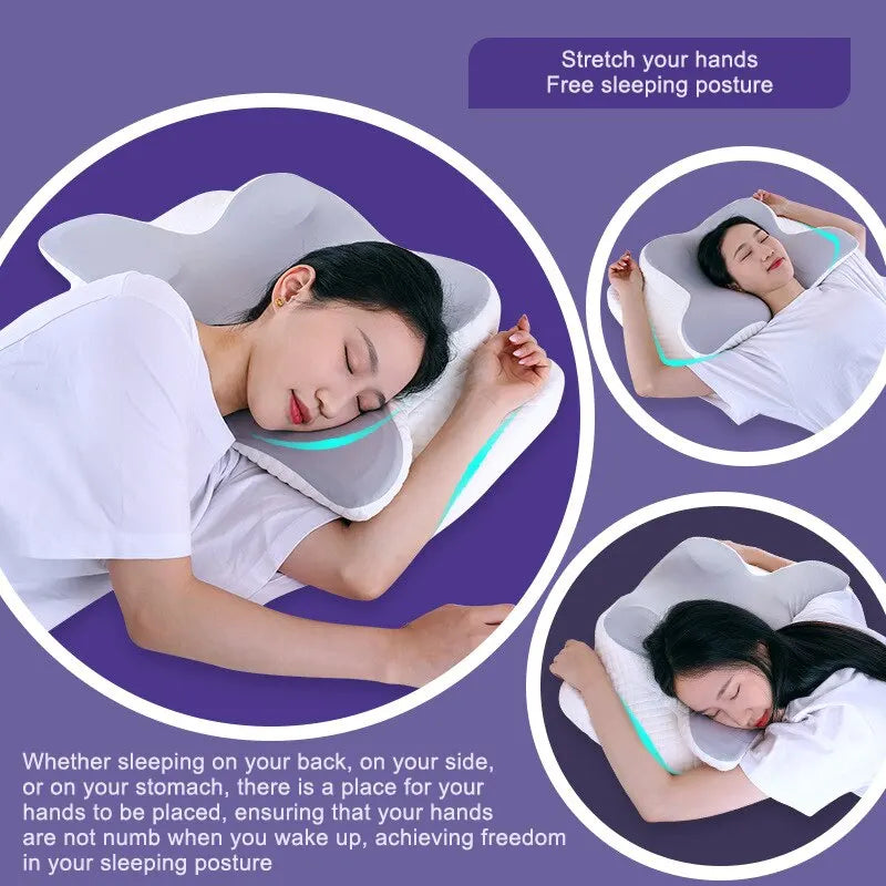 Get best night's sleep with Danoz Direct Memory Foam Pillows! Butterfly shape, these pillows provide relaxing support for your neck