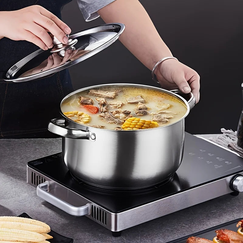 Danoz CookSmart - 8 Piece Super Quality, Stainless Steel Pot Set, with lids, Large Capacity, Suitable for any Cooking - Free Postage! + 5 Years Warranty!