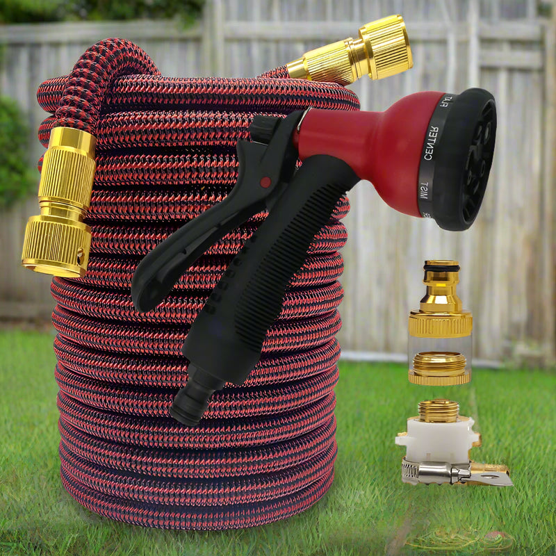 Get your garden blasting with Danoz Waterblast Hose! Stretching from 7.5 to 30 meters, super expandable, 3 Years warranty!