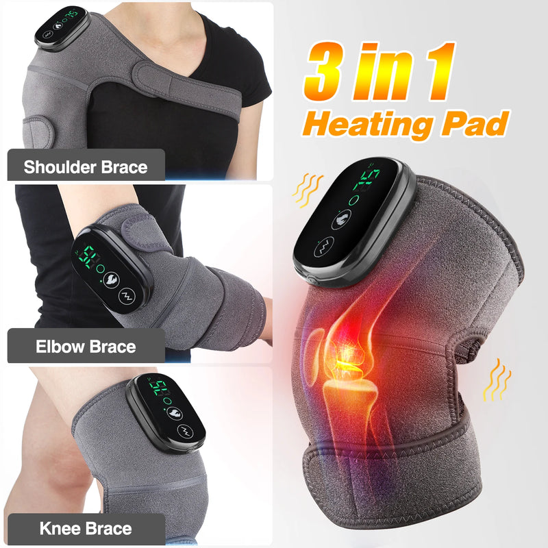 Danoz HealthSmart - USB Electric Heating Knee Massager Joint Elbow Knee Pad Shoulder Pad Vibration Knee Shoulder Massage