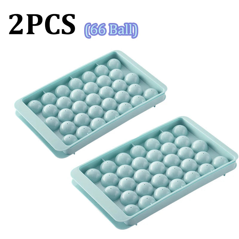 🧊 Danoz KitchenSmart | 2-Pack Round Ice Ball Molds | 33 Balls Each | BPA-Free | Whiskey & Cocktail Ice | Twist-Release | Lid Included ✨