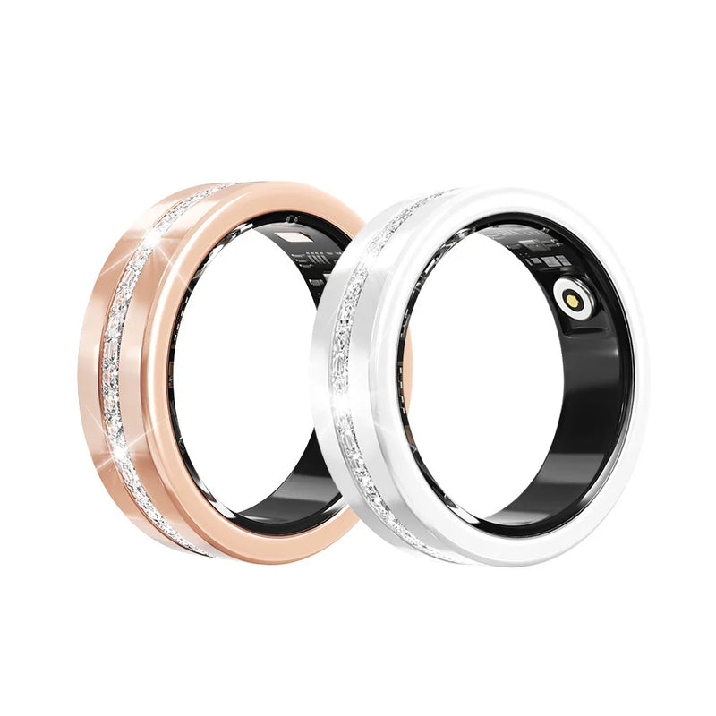Danoz SmartRings - Diamond Smart Ring Heart Rate Monitor Waterproof Bluetooth Sleep Tracking Fitness Ring