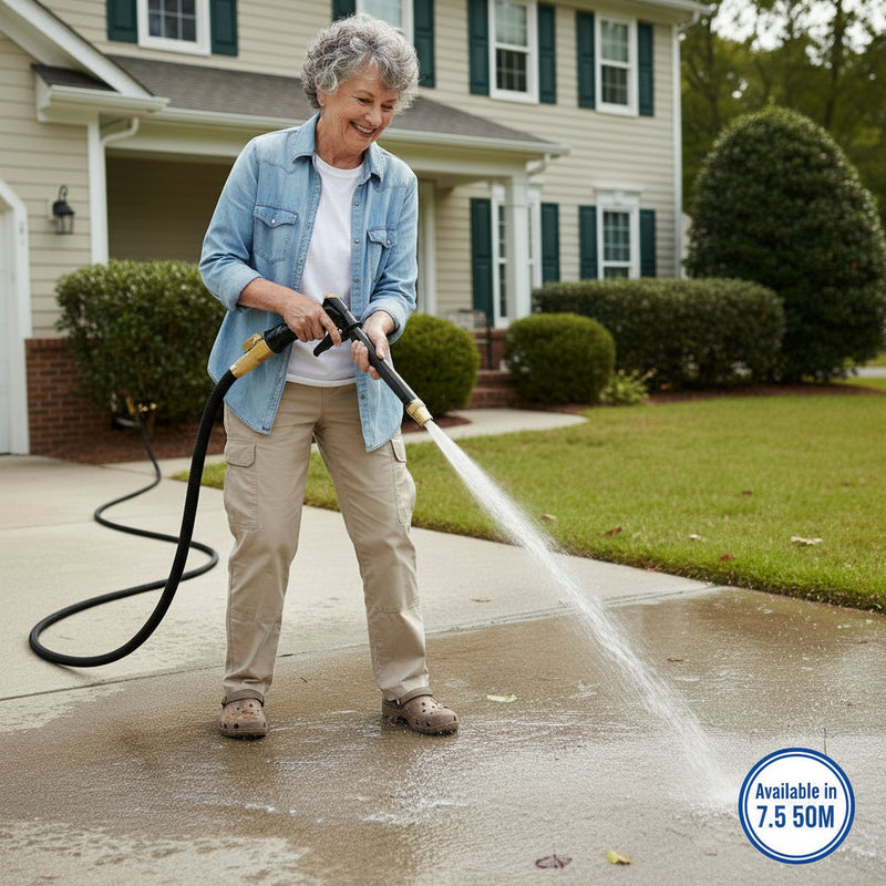 Experience the ultimate in garden care with Danoz Waterblast🚿 high pressure Expandable Hose with All Copper Fittings- 7.6-45.7M