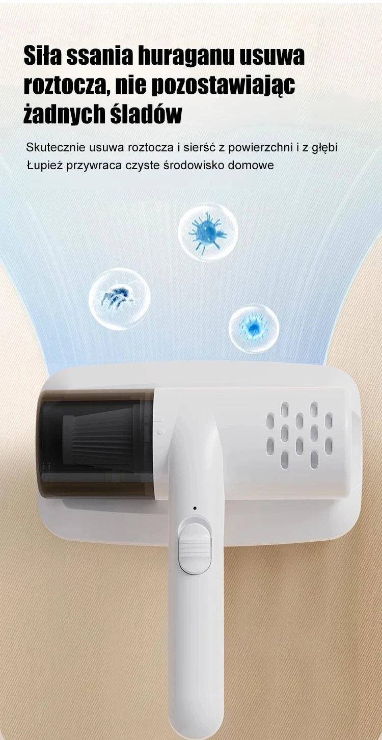 Danoz CleanSmart MiteMaster Wireless Handheld Vacuum 🦠 | UV Mite & Pet Hair Removal | Powerful Suction | USB Rechargeable | Bed, Sofa, Car & Carpet | Lightweight & Portable!
